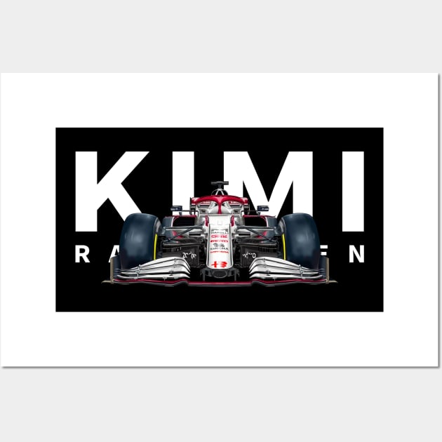 Vintage Kimi Raikkonen No 7 Sport Car Racing Wall Art by Summersg Randyx